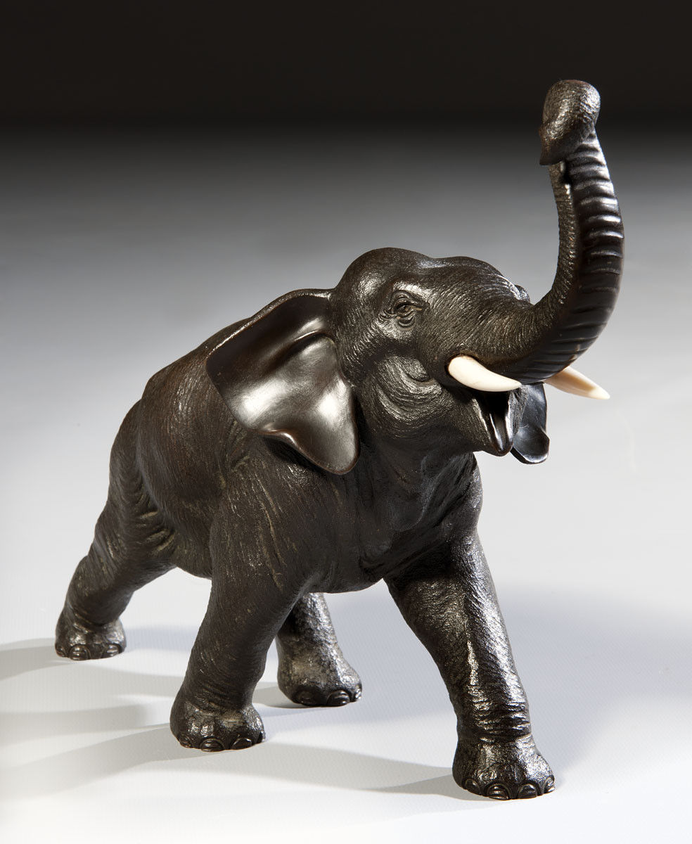 Japanese Bronze Bull Elephant Meiji Period Freshfords Fine Antiques