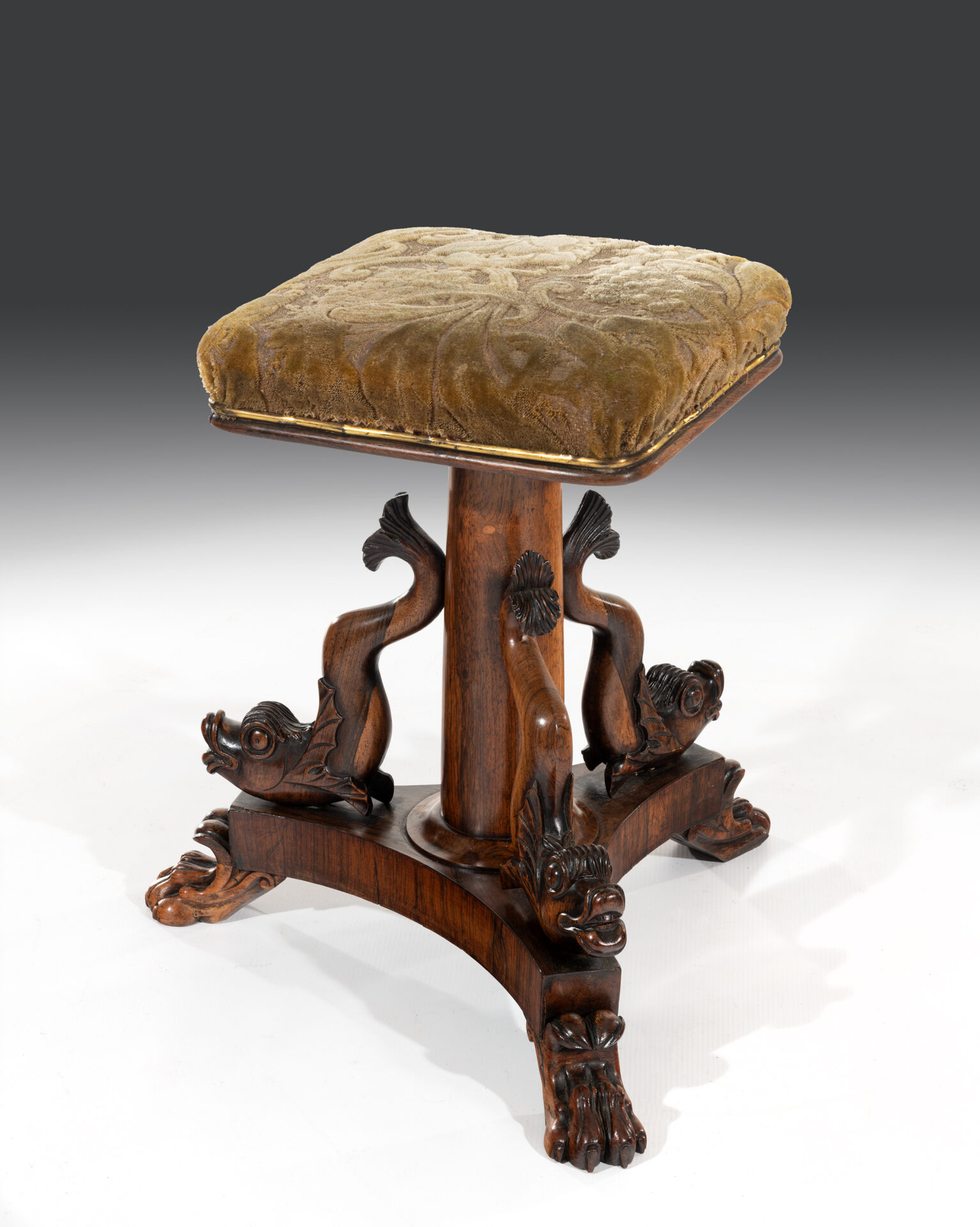 Unusual Regency Rosewood Piano Stool Freshfords Antiques